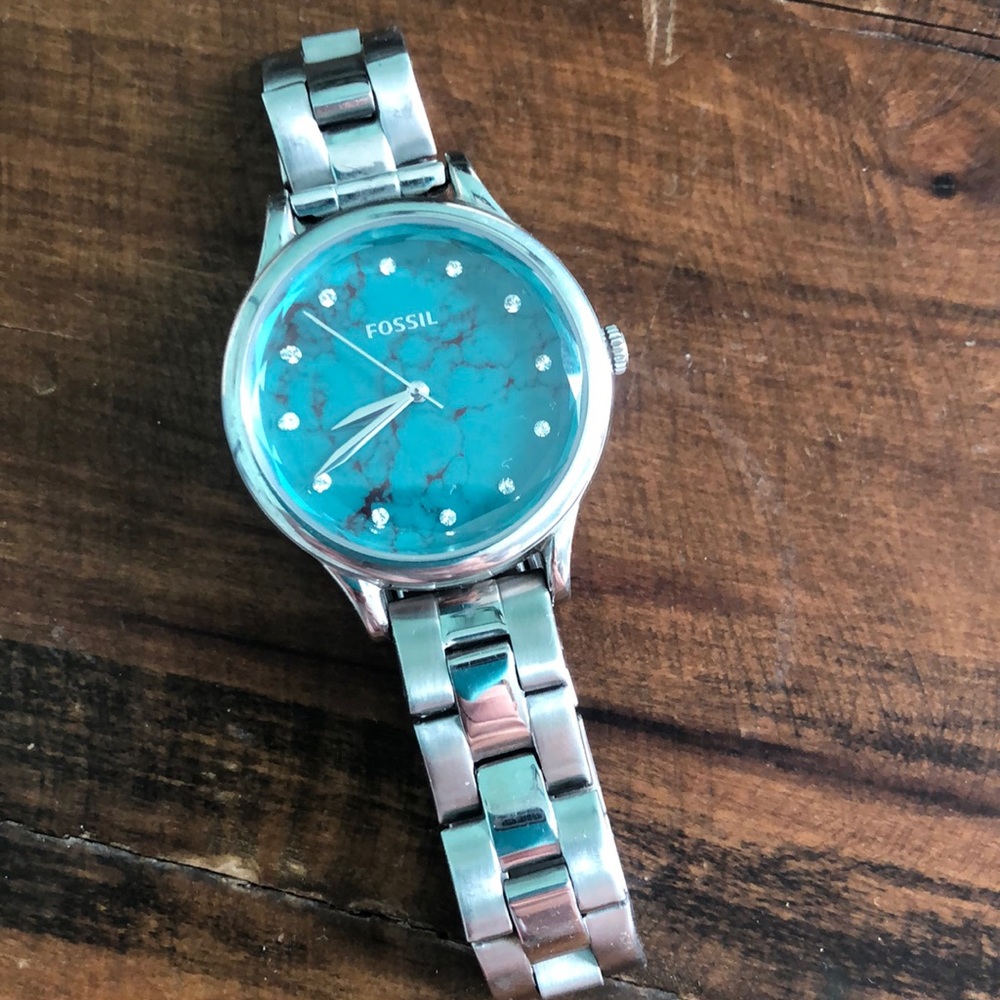 Silver/turquoise Fossil watch